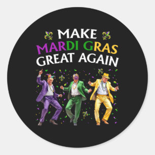 Funny Trump Dancing Make Mardi Gras Great Again Classic Round Sticker