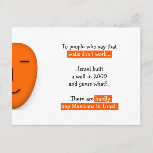 Funny Trump Democrats The Wall Mexicans and Israel Postcard