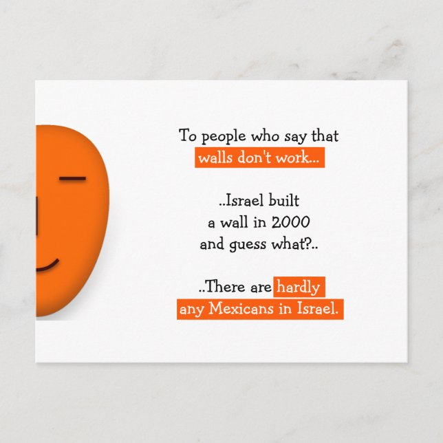 Funny Trump Democrats The Wall Mexicans and Israel Postcard (Front)