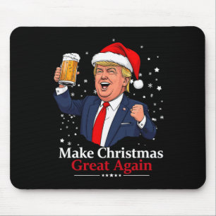 Funny Trump Drinking Beer Make Christmas 2024 Grea Mouse Mat