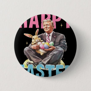 Funny Trump Easter Bunny Eggs Happy Easter 6 Cm Round Badge