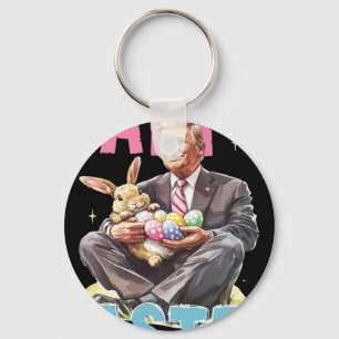 Funny Trump Easter Bunny Eggs Happy Easter Key Ring