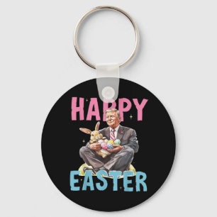 Funny Trump Easter Bunny Eggs Happy Easter Key Ring