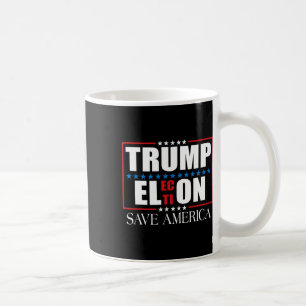 Funny Trump Election Usa Flag Trump Elon Save Amer Coffee Mug