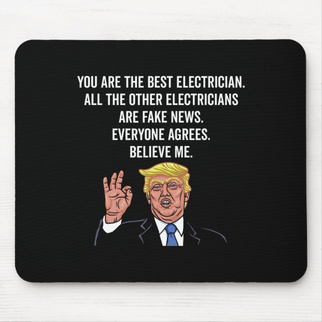 Funny Trump Electrician Lineman  Mouse Mat (Front)