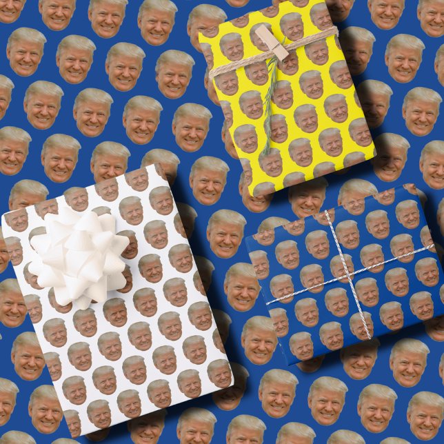 Funny Trump Face  Wrapping Paper Sheet (Creator Uploaded)