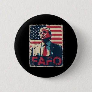 Funny Trump Fafo F Around Find Out Retro Us Flag 6 Cm Round Badge