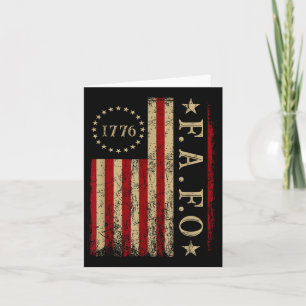 Funny Trump Fafo F Around Find Out Retro Us Flag Card