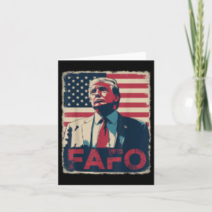Funny Trump Fafo F Around Find Out Retro Us Flag Card