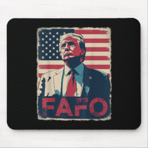 Funny Trump Fafo F Around Find Out Retro Us Flag Mouse Mat