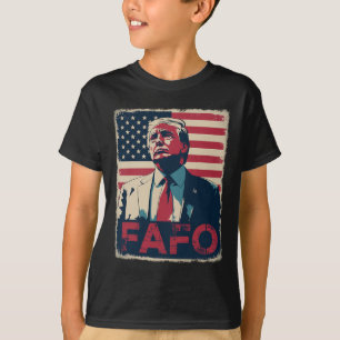 Funny Trump Fafo F Around Find Out Retro Us Flag T-Shirt