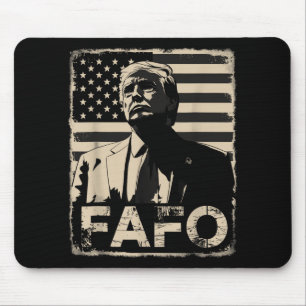 Funny Trump Fafo Retro American Flag  Mouse Mat