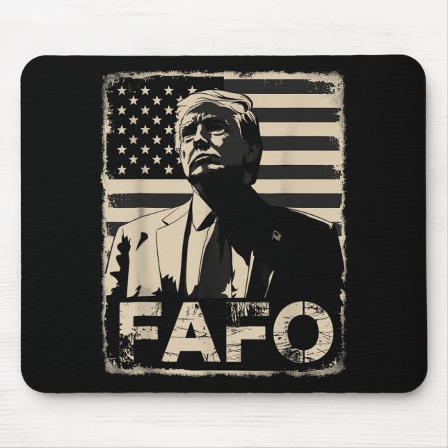 Funny Trump Fafo Retro American Flag  Mouse Mat (Front)