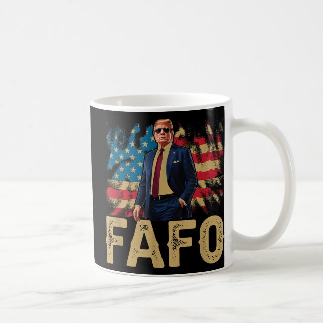 Funny Trump Fafo, Y2k Fafo Trump American Flag Vin Coffee Mug (Right)