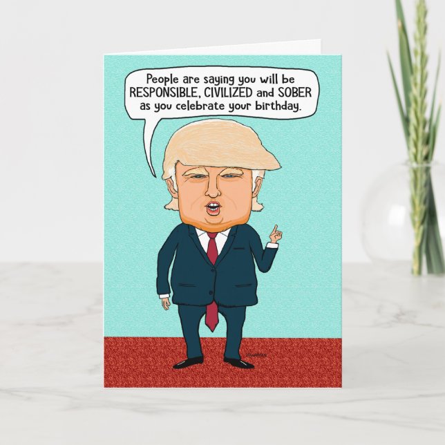 Funny Trump Fake News Birthday Card (Front)
