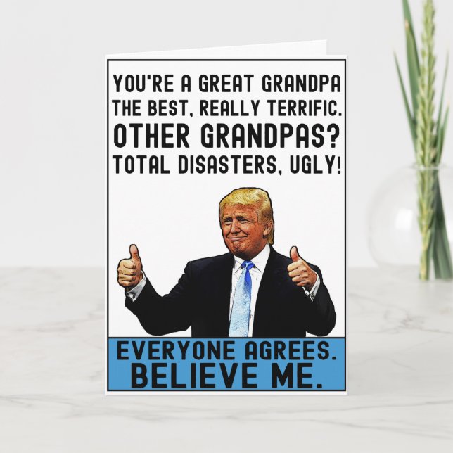 Funny Trump Father's Day Gift For Grandpa  Card (Front)