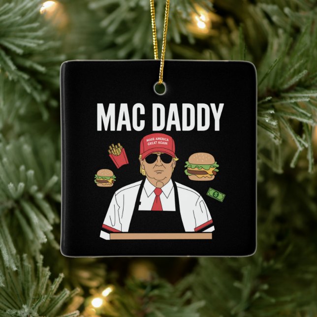 Funny Trump Fries Making Fries Mac Daddy Ceramic Ornament (Tree)