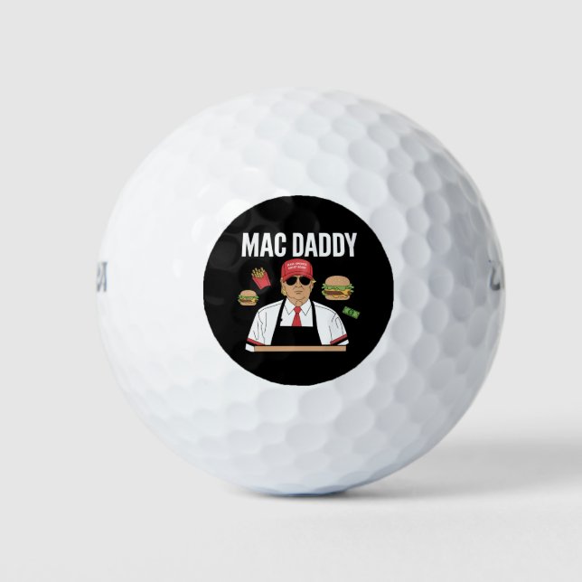 Funny Trump Fries Making Fries Mac Daddy Golf Balls (Front)