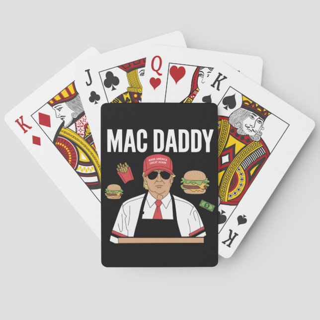 Funny Trump Fries Making Fries Mac Daddy Playing Cards (Back)