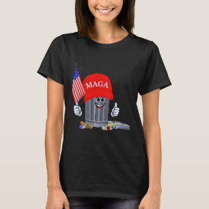 Funny Trump Garbage Can Cartoon Character American T-Shirt