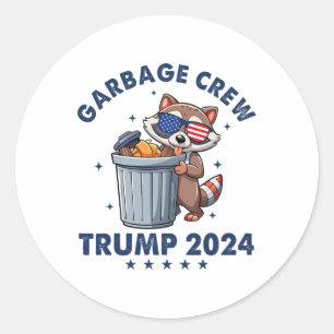 Funny Trump Garbyge Crew Classic Round Sticker