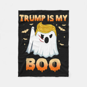 Funny Trump Ghost Halloween Trump Is My Boo Party  Fleece Blanket