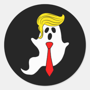 Funny Trump Ghost Trump Hair Halloween Donald Trum Classic Round Sticker