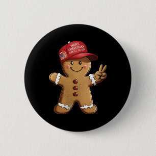 Funny Trump Gingerbread Man Make Christmas Great A 6 Cm Round Badge