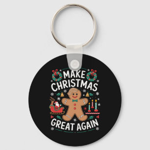 Funny Trump Gingerbread Man Make Christmas Great A Key Ring