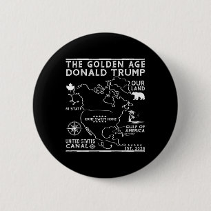 Funny Trump Greenland Panama Canal Canada Mexico G 6 Cm Round Badge