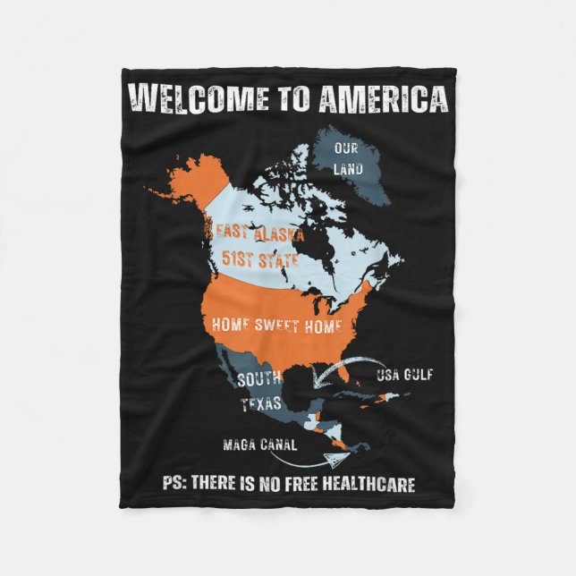 Funny Trump Greenland Panama Canal Canada Mexico G Fleece Blanket (Front)