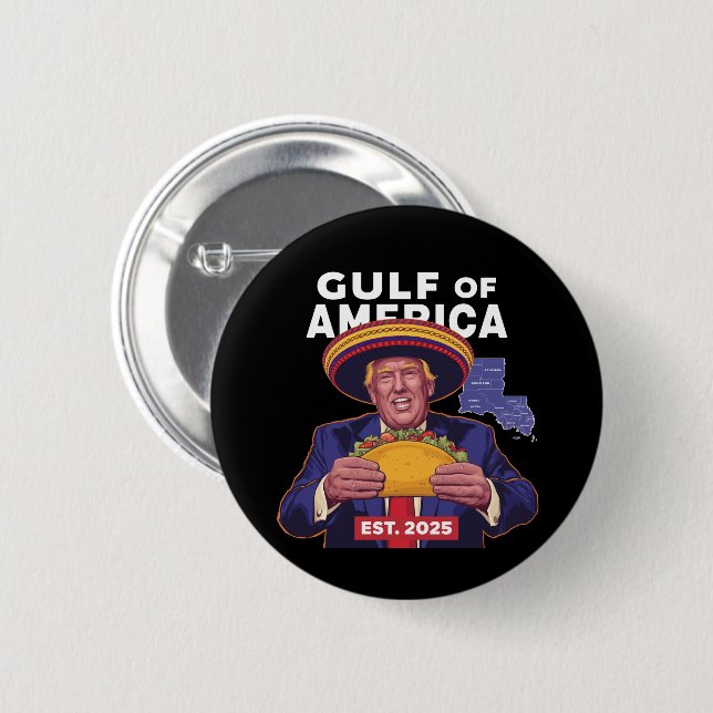 Funny Trump Gulf Of Us America 2025 Trump  6 Cm Round Badge (Front & Back)