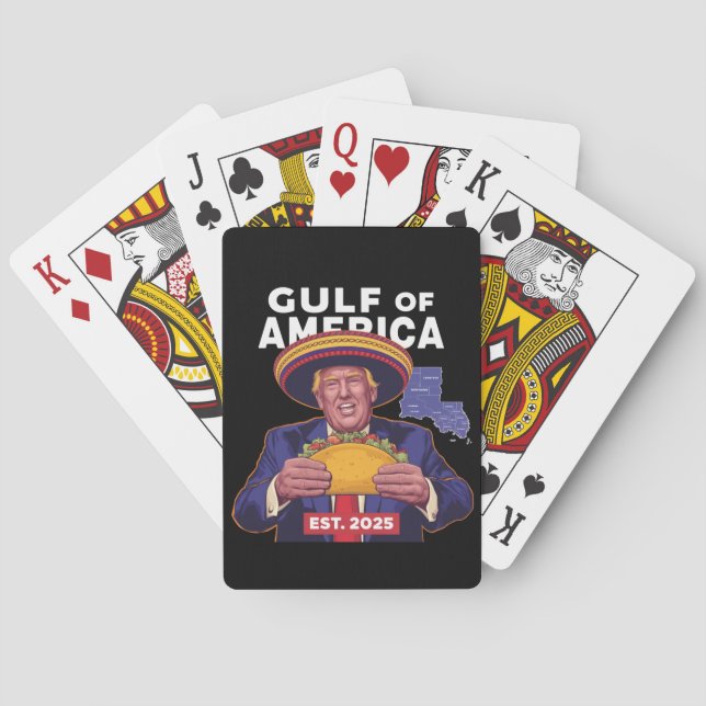 Funny Trump Gulf Of Us America 2025 Trump  Playing Cards (Back)