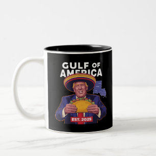 Funny Trump Gulf Of Us America 2025 Trump  Two-Tone Coffee Mug