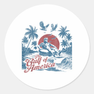 Funny Trump Gulf Of Us America Est 2025 Classic Round Sticker