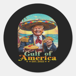 Funny Trump Gulf Of Us America Retro Est 2025 Gulf Classic Round Sticker