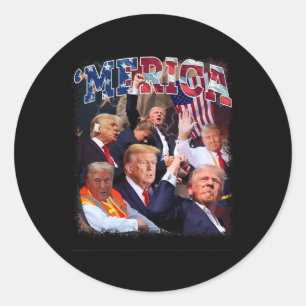 Funny Trump Gulf Of Us merica Trump 4th July Gifts Classic Round Sticker
