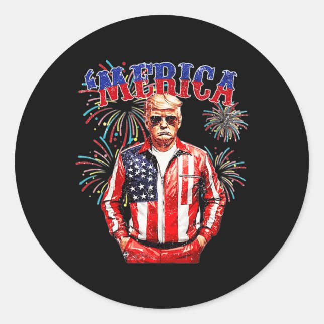 Funny Trump Gulf Of Us merica Trump 4th July Gifts Classic Round Sticker (Front)