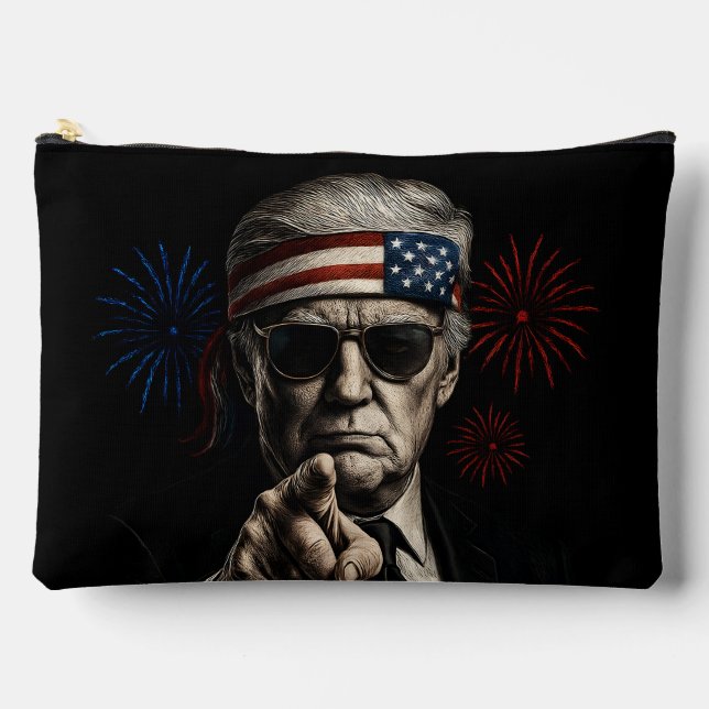 Funny Trump Gulf Of USA America 2025 4th Of July Accessory Pouch (Front)