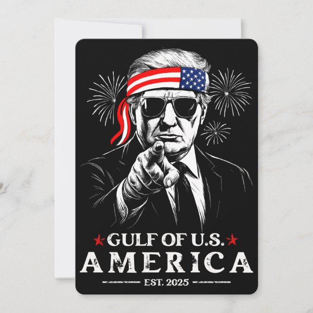 Funny Trump Gulf Of USA America 2025 4th Of July Invitation (Front)