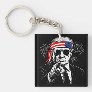 Funny Trump Gulf Of USA America 2025 4th Of July Key Ring