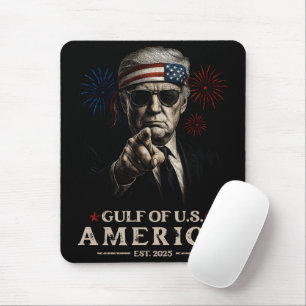 Funny Trump Gulf Of USA America 2025 4th Of July Mouse Mat