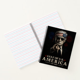 Funny Trump Gulf Of USA America 2025 4th Of July Notebook