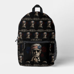Funny Trump Gulf Of USA America 2025 4th Of July Printed Backpack