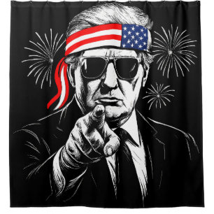 Funny Trump Gulf Of USA America 2025 4th Of July Shower Curtain