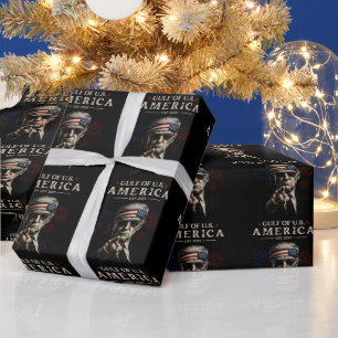 Funny Trump Gulf Of USA America 2025 4th Of July Wrapping Paper