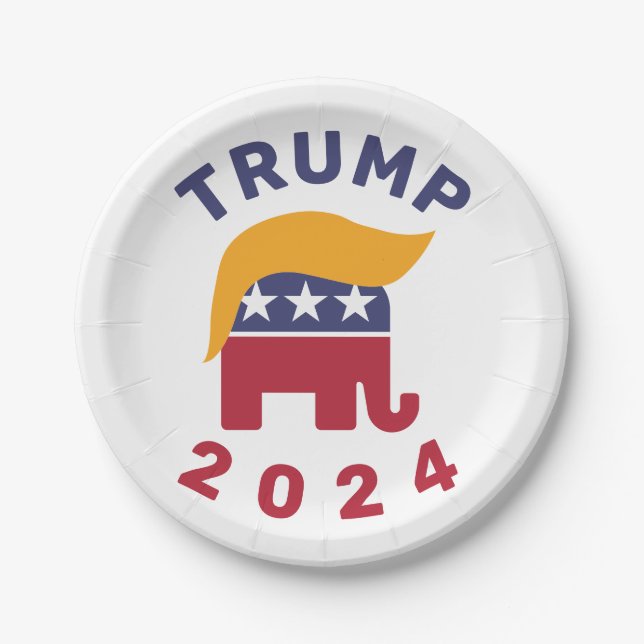 Funny trump hair Paper Plate (Front)