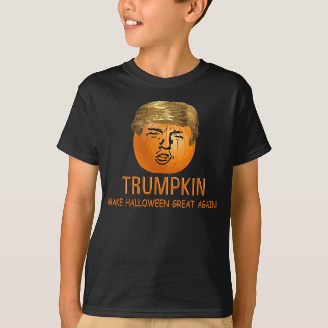Funny Trump Halloween Trumpkin Pumpkin T-Shirt (Front)