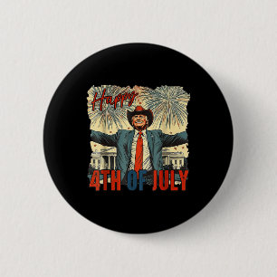 Funny Trump Happy 4th Of July Independence Day 6 Cm Round Badge