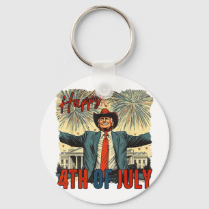 Funny Trump Happy 4th Of July Independence Day Key Ring